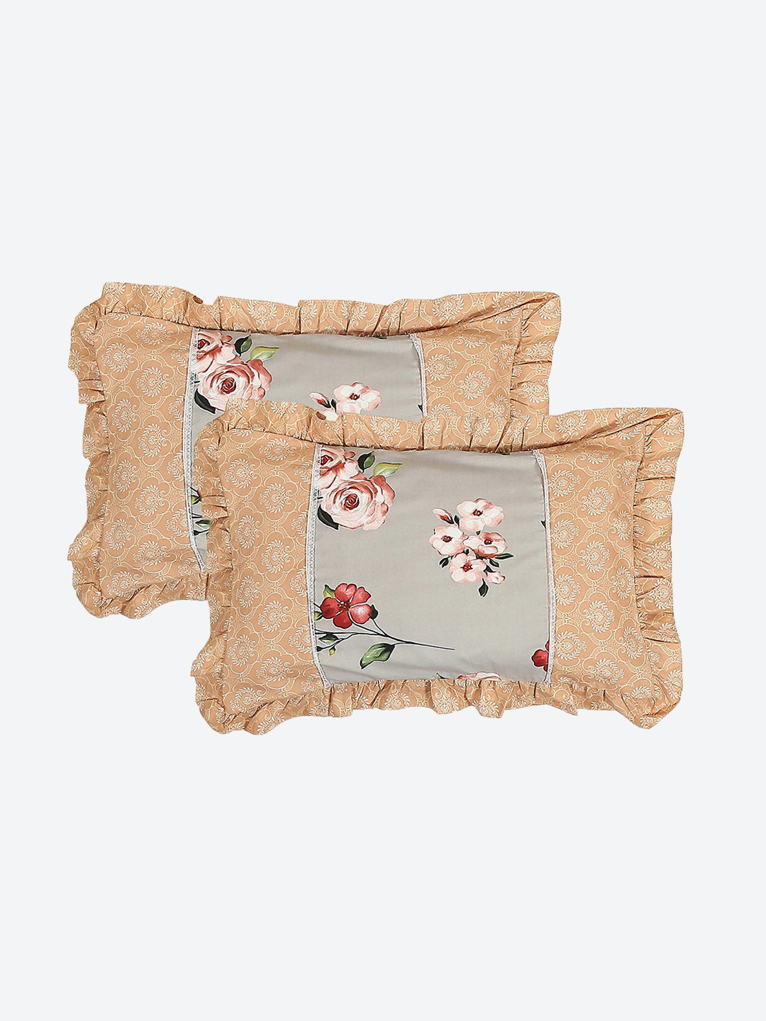 130 GSM Polyester Double Bed 1 Bedsheet with 2 Pillow Covers (Vibrant)