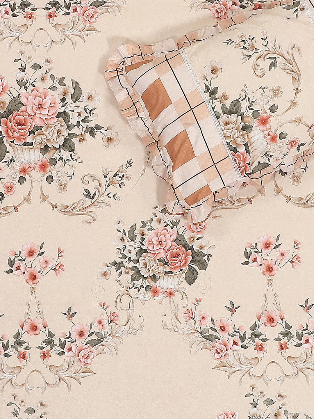 130 GSM Polyester Double Bed 1 Bedsheet with 2 Pillow Covers (Vibrant)