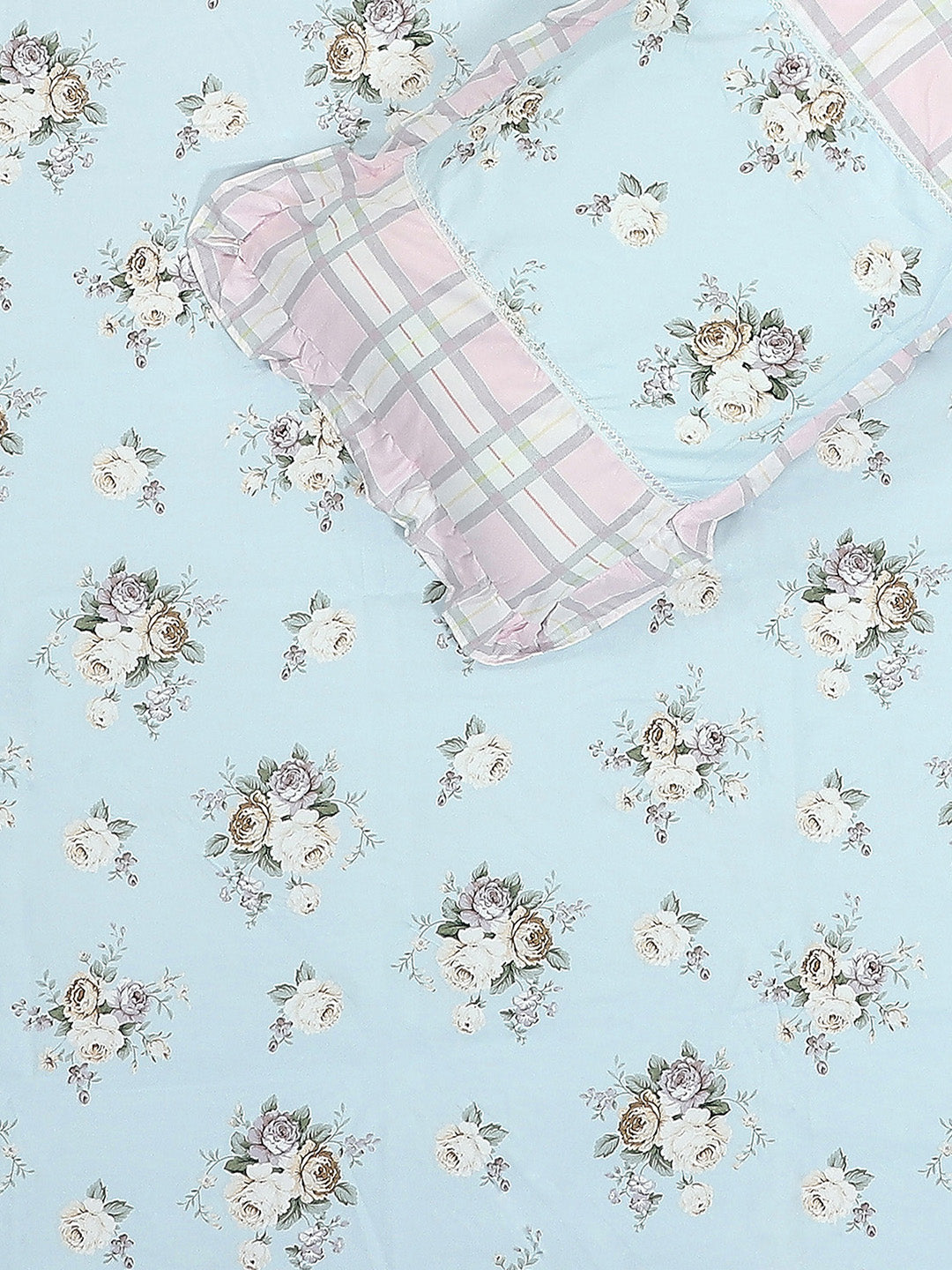 130 GSM Polyester Double Bed 1 Bedsheet with 2 Pillow Covers (Vibrant)