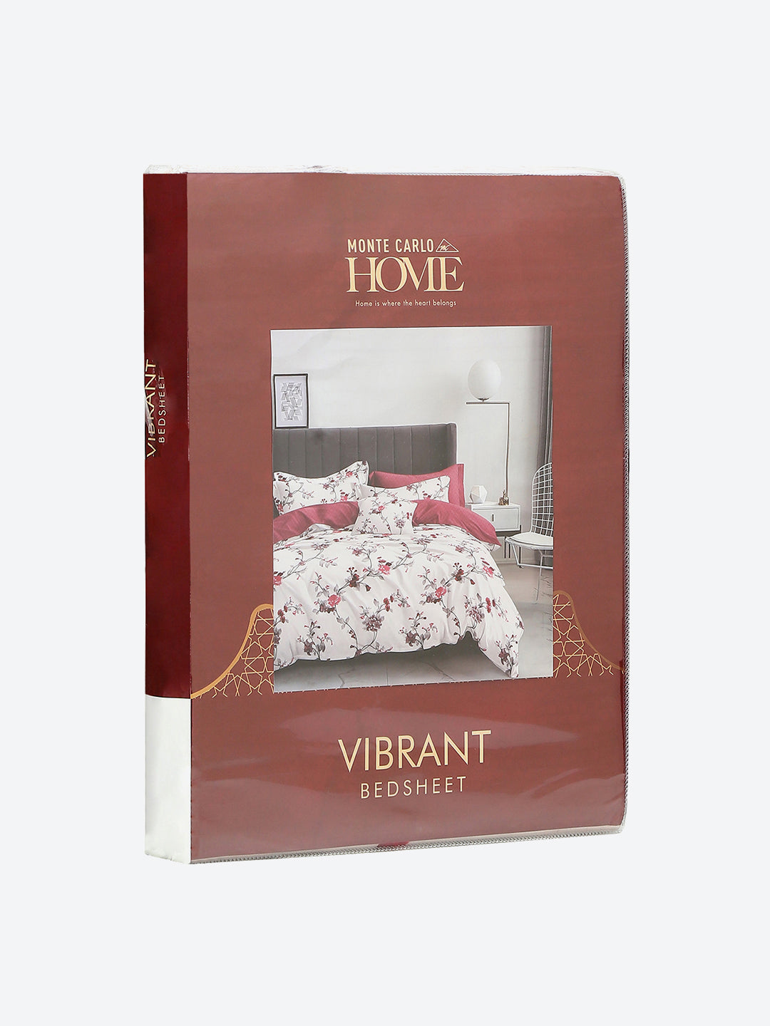 130 GSM Polyester Double Bed 1 Bedsheet with 2 Pillow Covers (Vibrant)