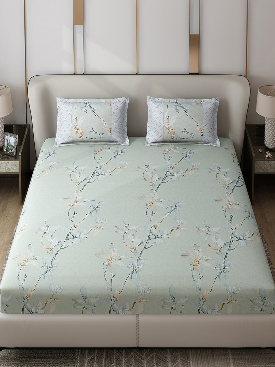 130 GSM Polyester Double Bed 1 Bedsheet with 2 Pillow Covers (Vibrant)