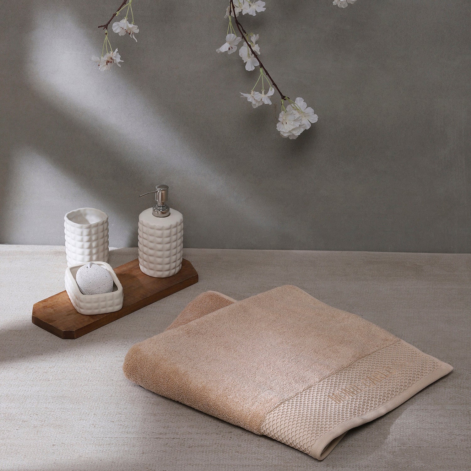 Beige Cotton 650 GSM Bath Towel