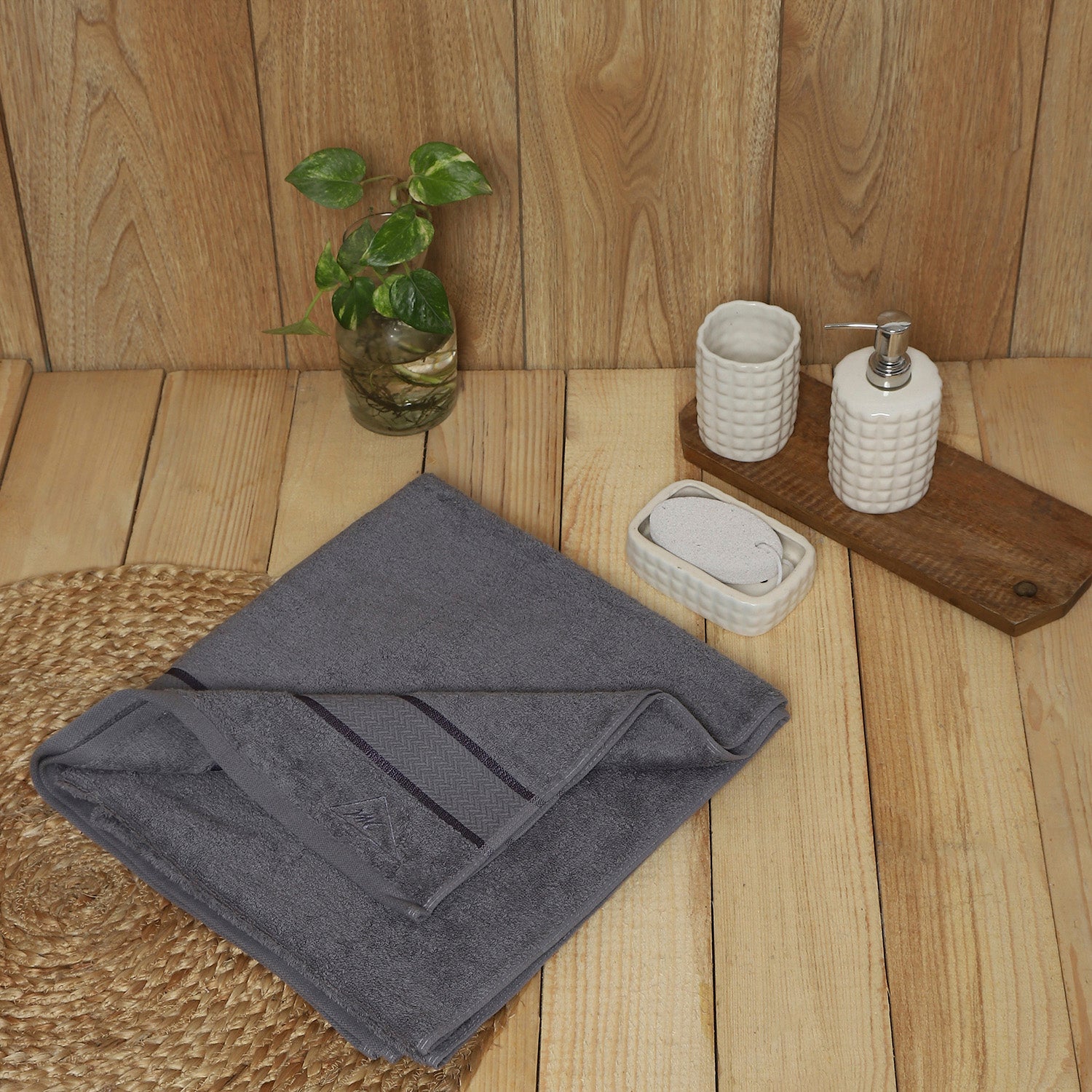 Grey Cotton 450 GSM Bath Towel