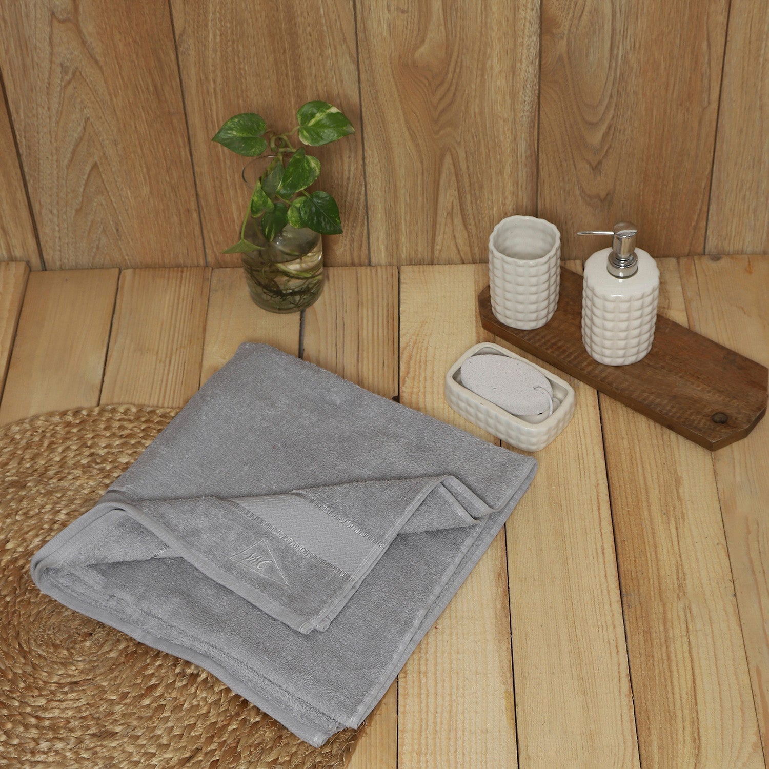 Grey Cotton 450 GSM Bath Towel