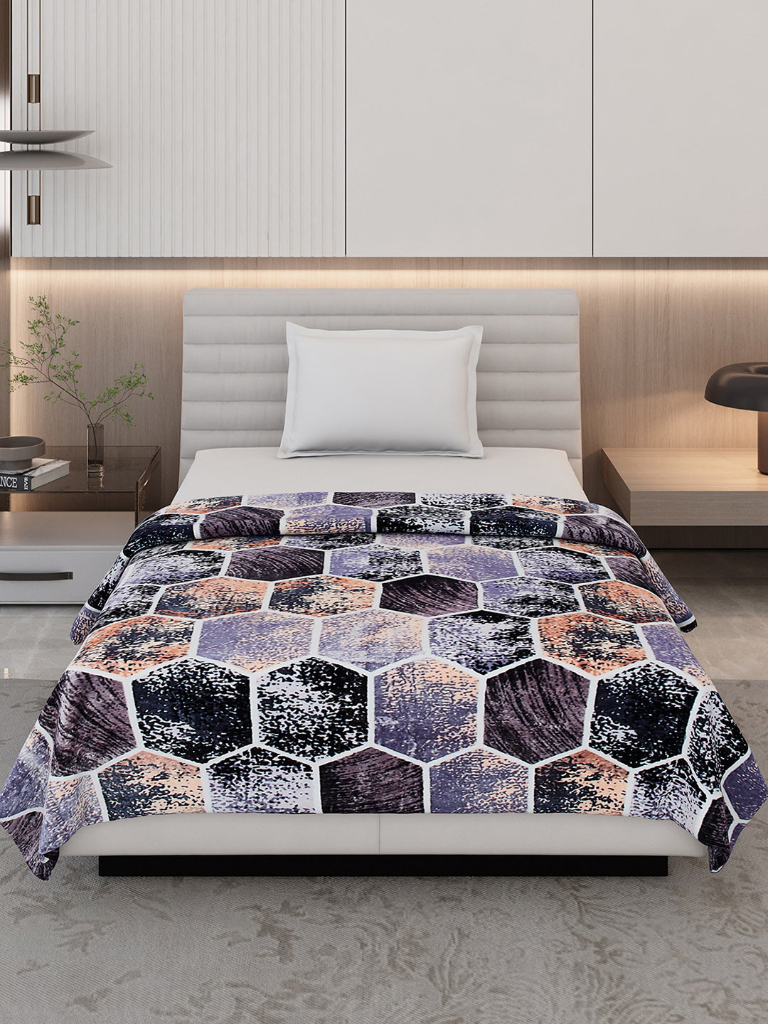 Printed Single Bed 300 GSM Blanket for AC Room - (Blubell)