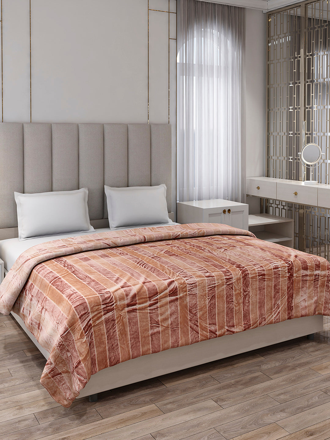 Striped Double Bed 300 GSM Blanket for AC Room - (Cosmos)