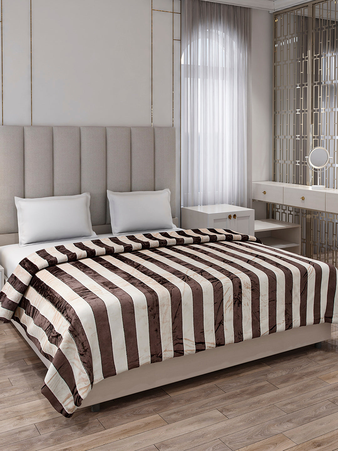 Striped Double Bed 300 GSM Blanket for AC Room - (Cosmos)