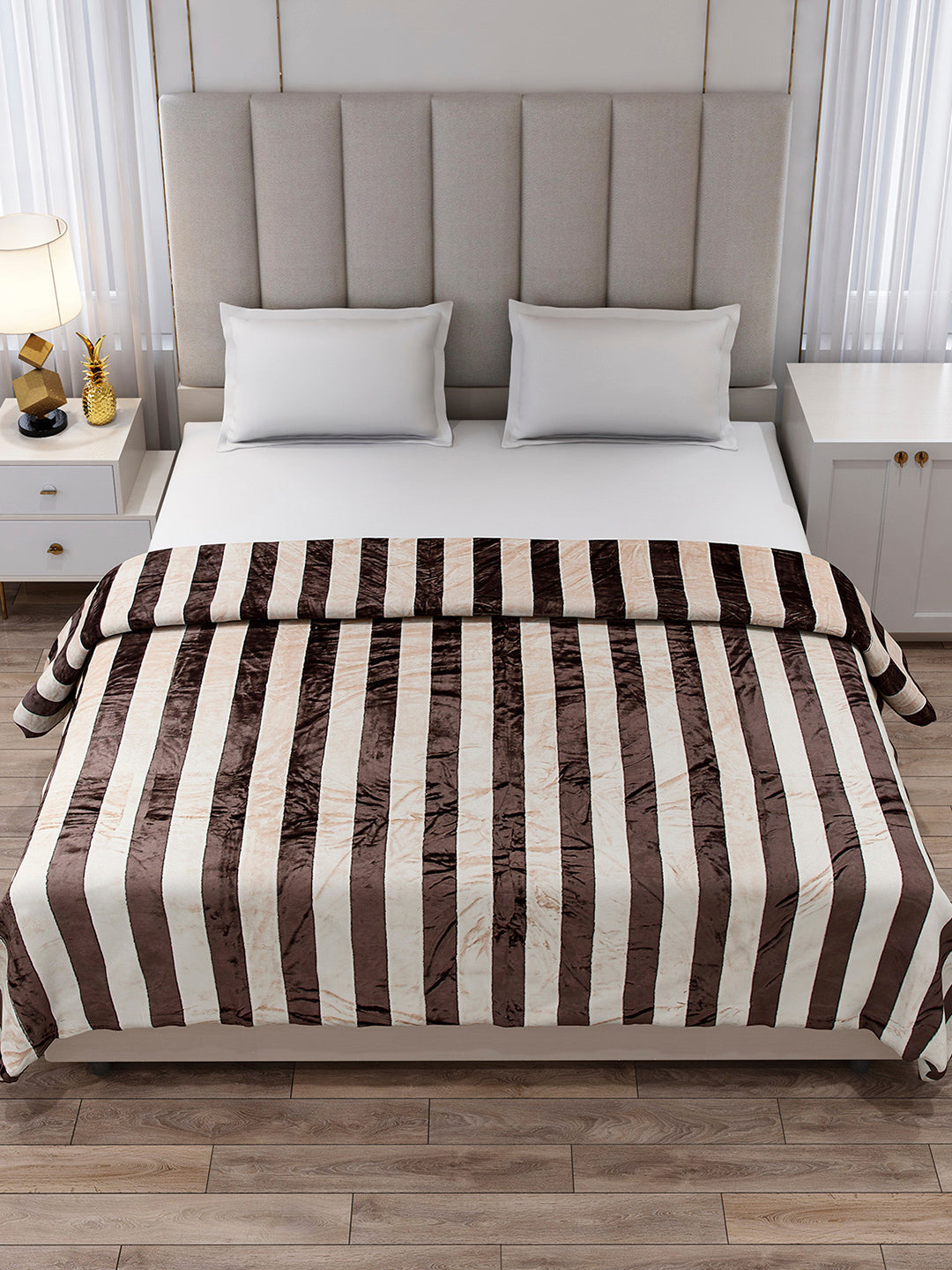 Striped Double Bed 300 GSM Blanket for AC Room - (Cosmos)