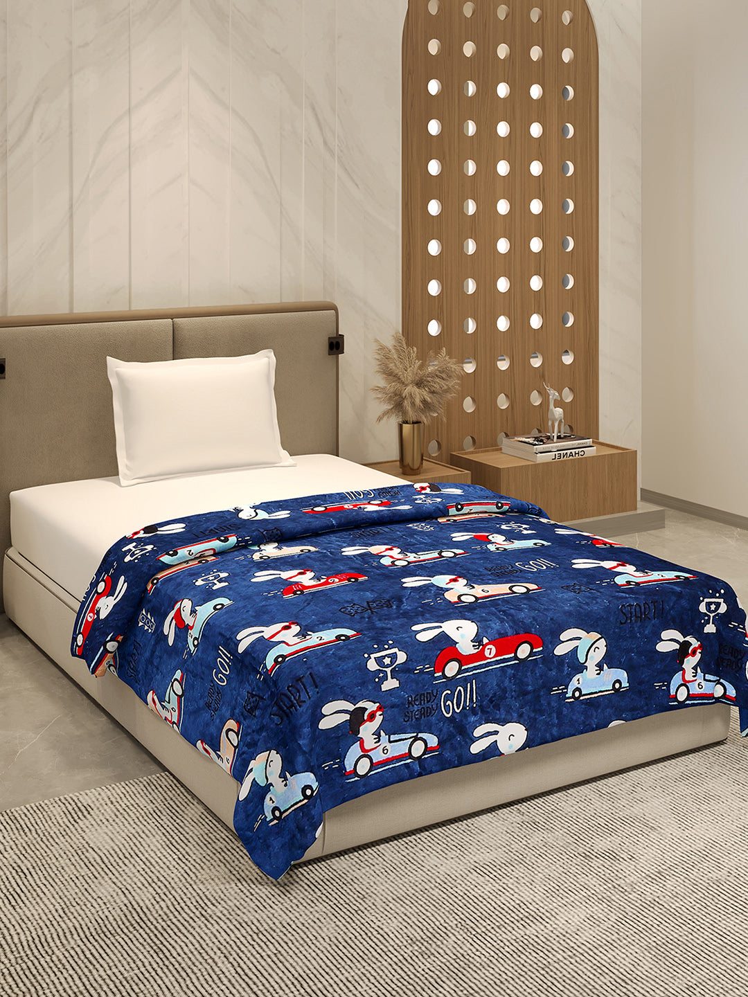 Printed Single Bed 290 GSM Blanket for AC Room - (Ellis)