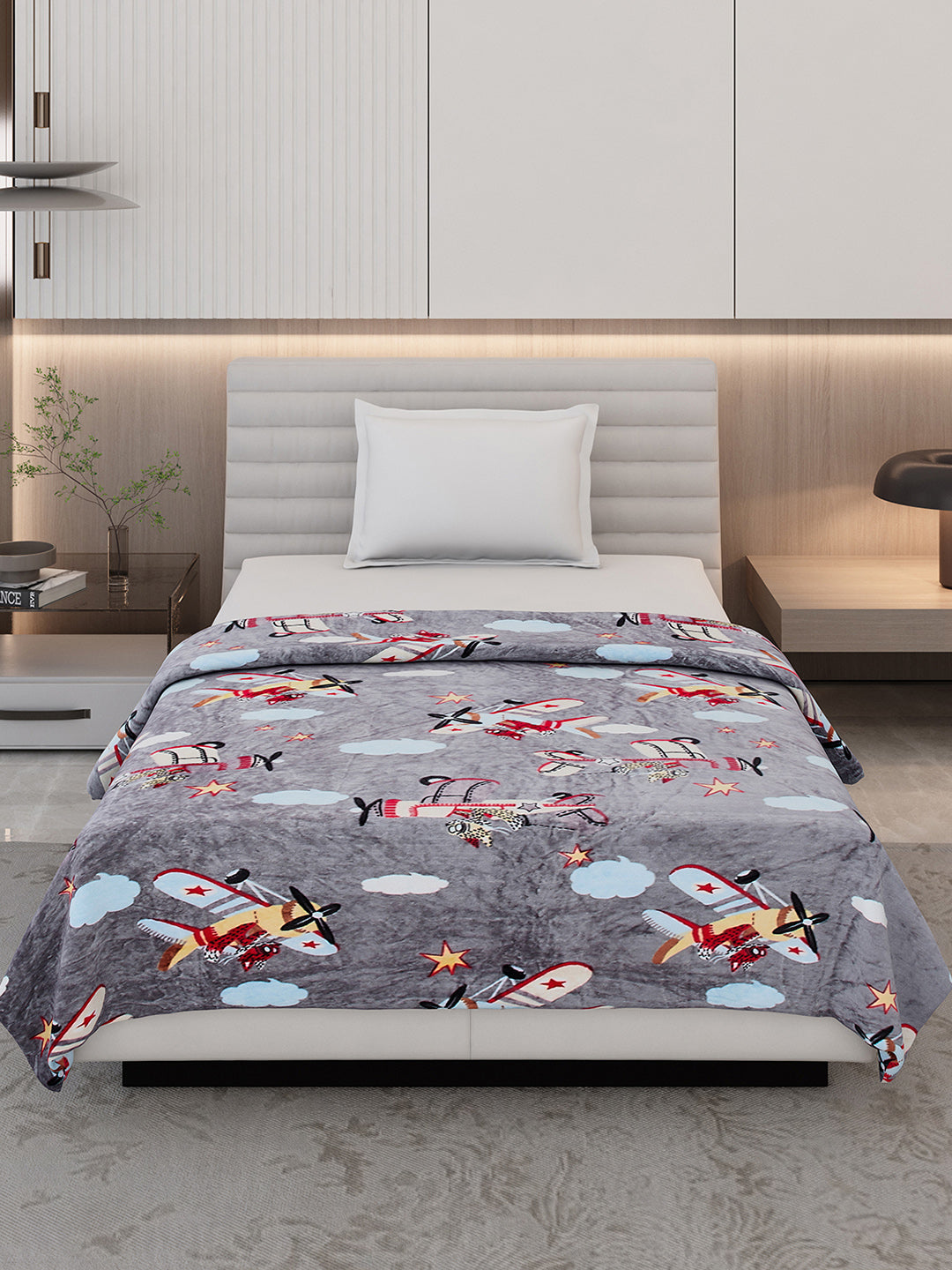 Printed Single Bed 300 GSM Blanket for AC Room - (Ellis)