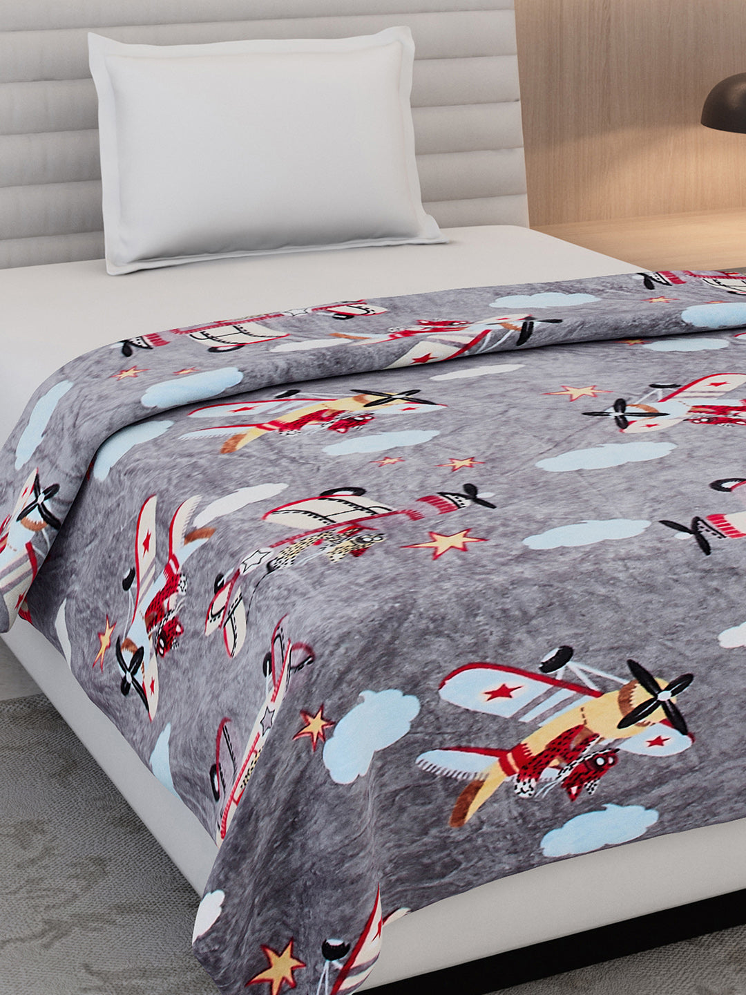 Printed Single Bed 300 GSM Blanket for AC Room - (Ellis)