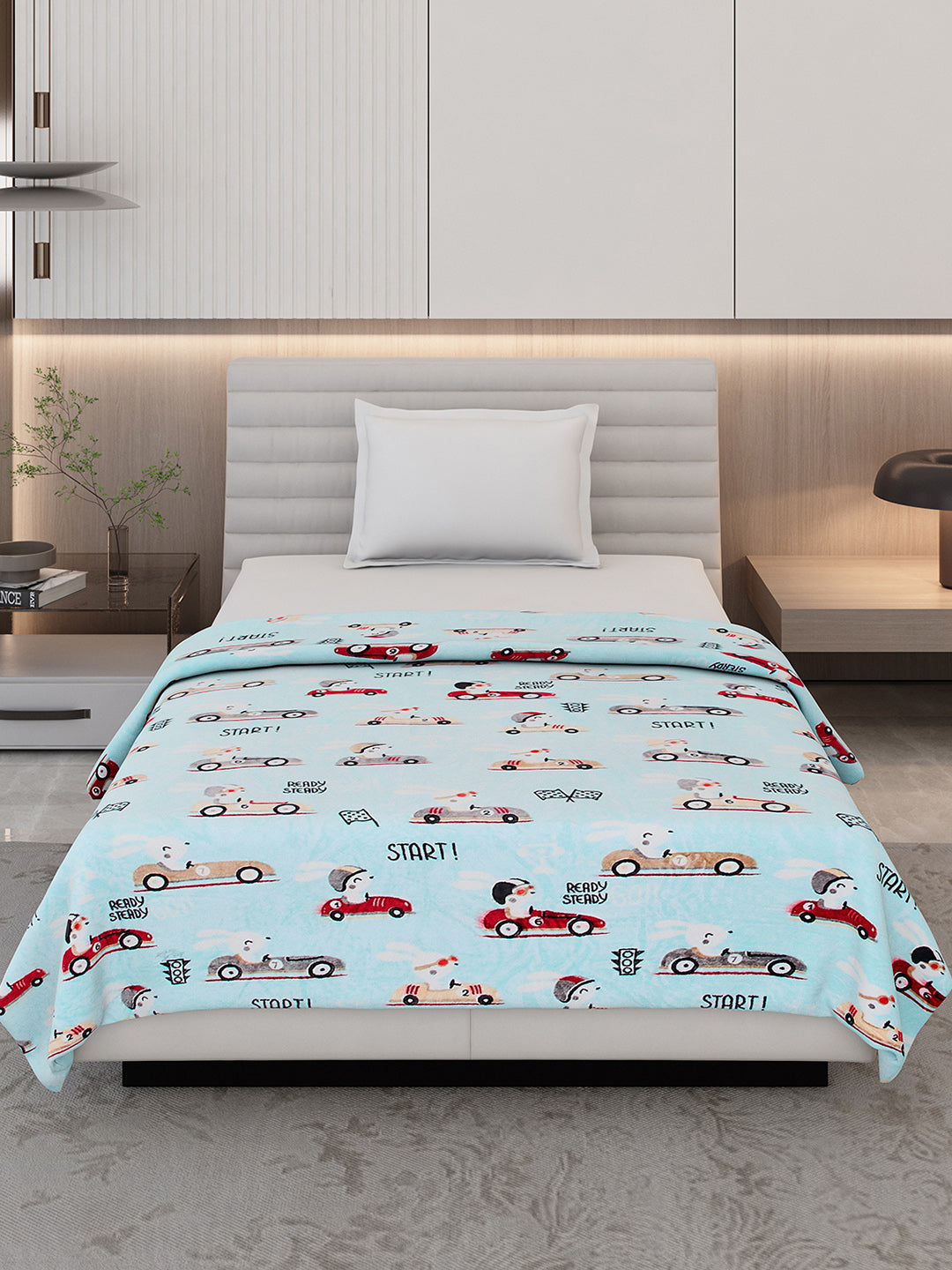 Printed Single Bed 300 GSM Blanket for AC Room - (Ellis)