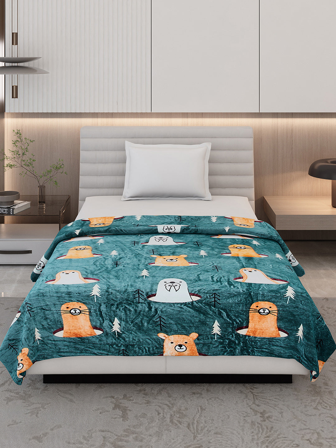 Printed Single Bed 300 GSM Blanket for AC Room - (Ellis)