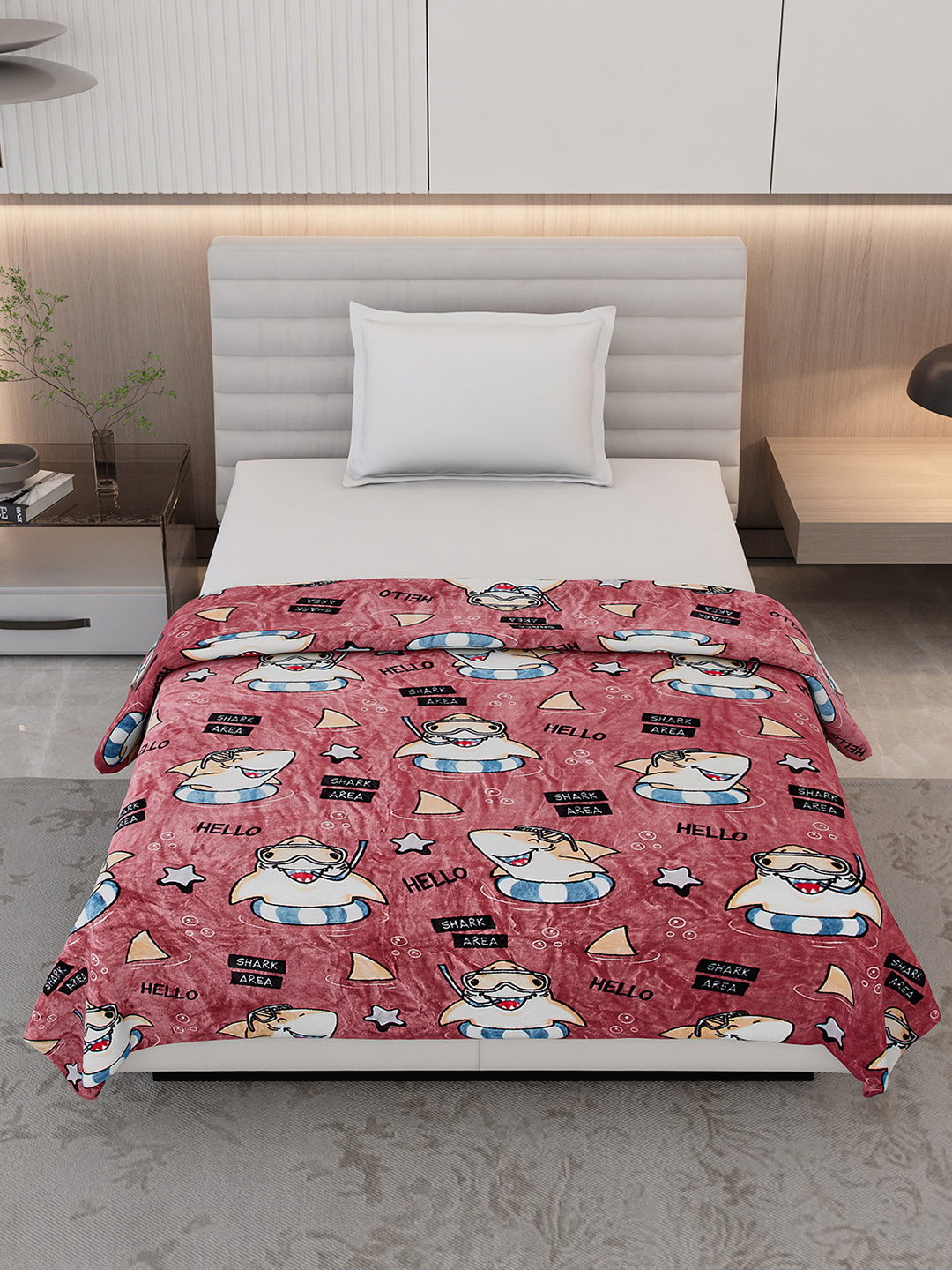 Printed Single Bed 300 GSM Blanket for AC Room - (Ellis)