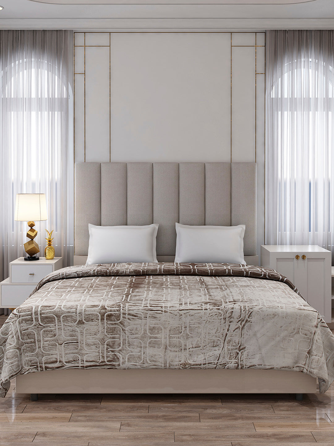 Printed Double Bed 210 GSM Blanket for AC Room - (Frosty)