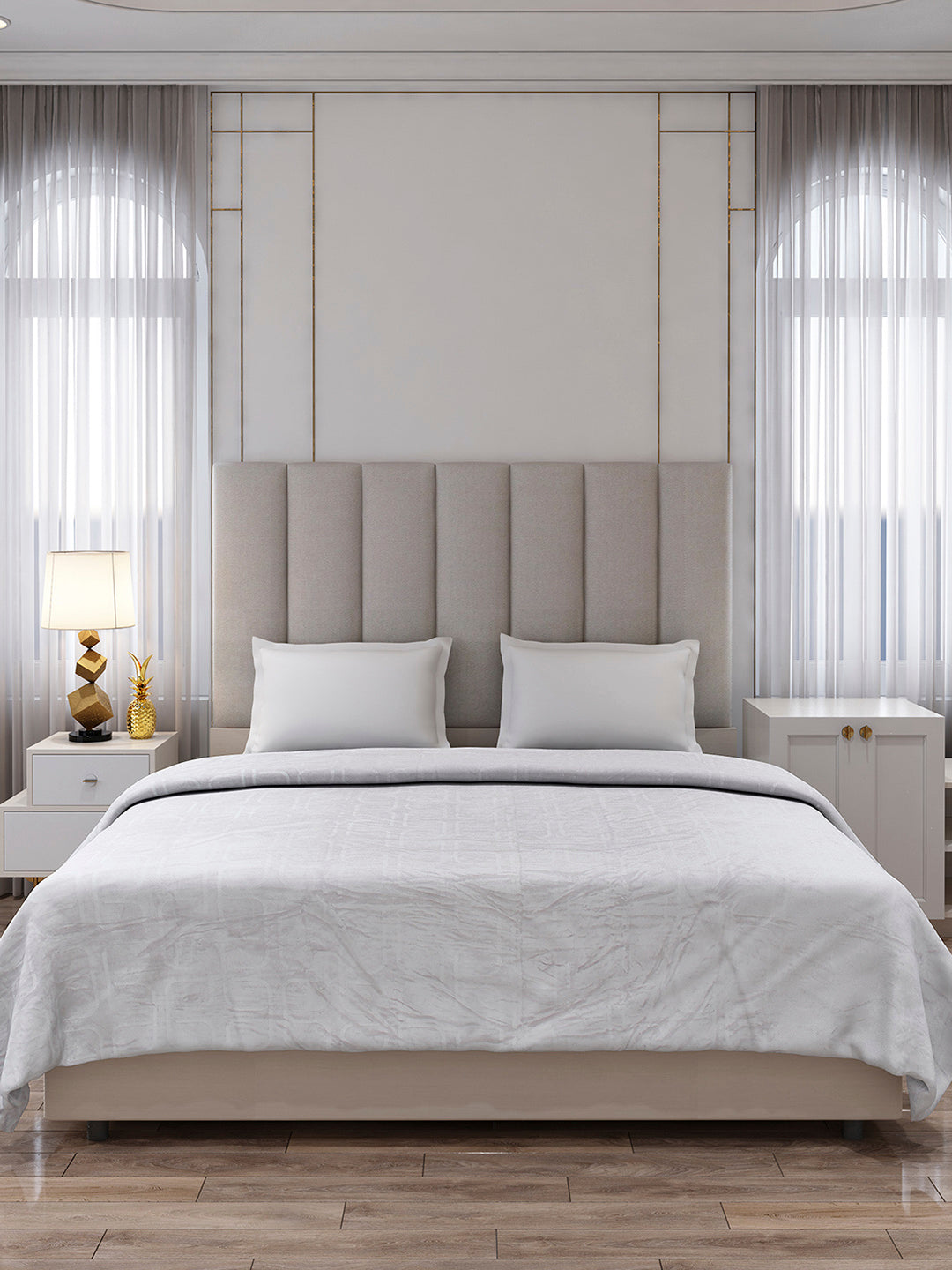 Printed Double Bed 210 GSM Blanket for AC Room - (Frosty)