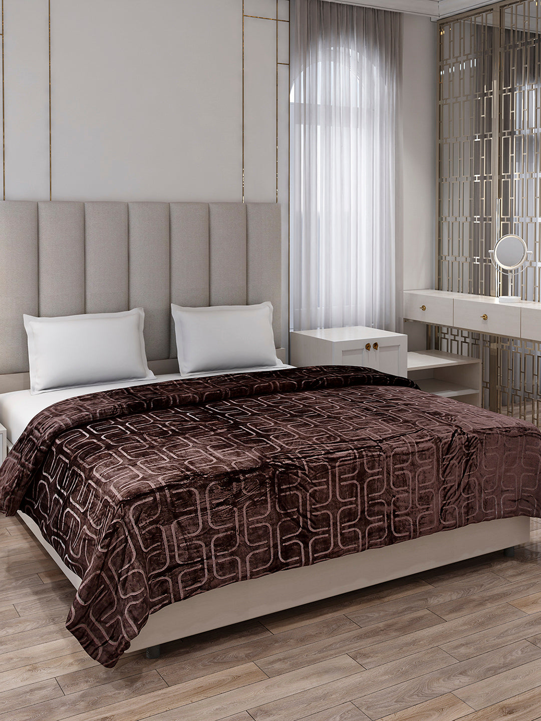 Printed Double Bed 210 GSM Blanket for AC Room - (Frosty)