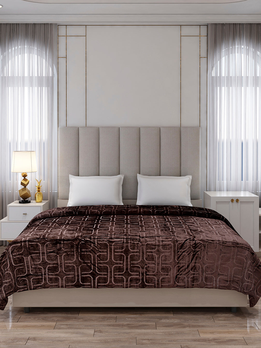 Printed Double Bed 210 GSM Blanket for AC Room - (Frosty)