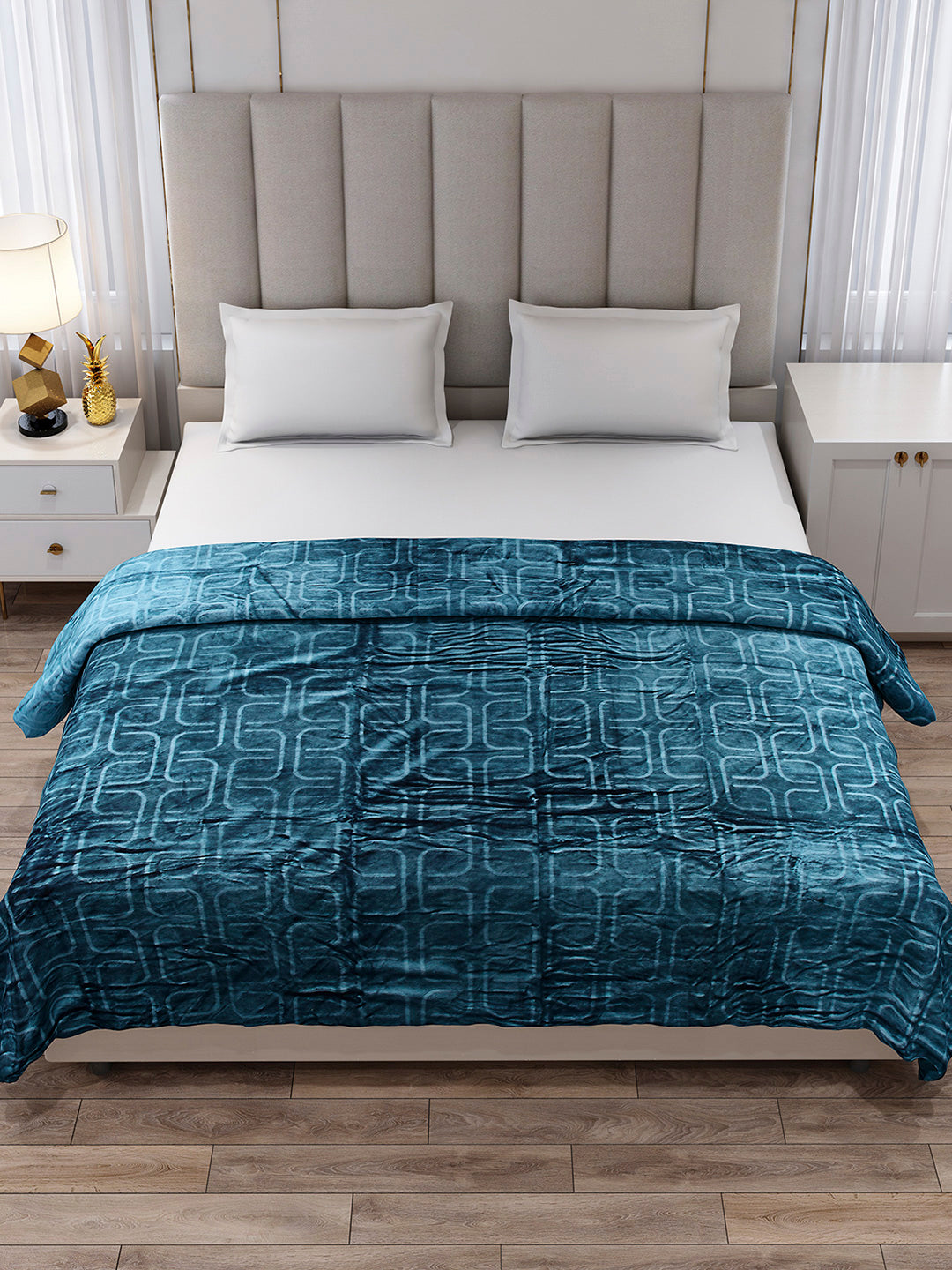 Printed Double Bed 210 GSM Blanket for AC Room - (Frosty)