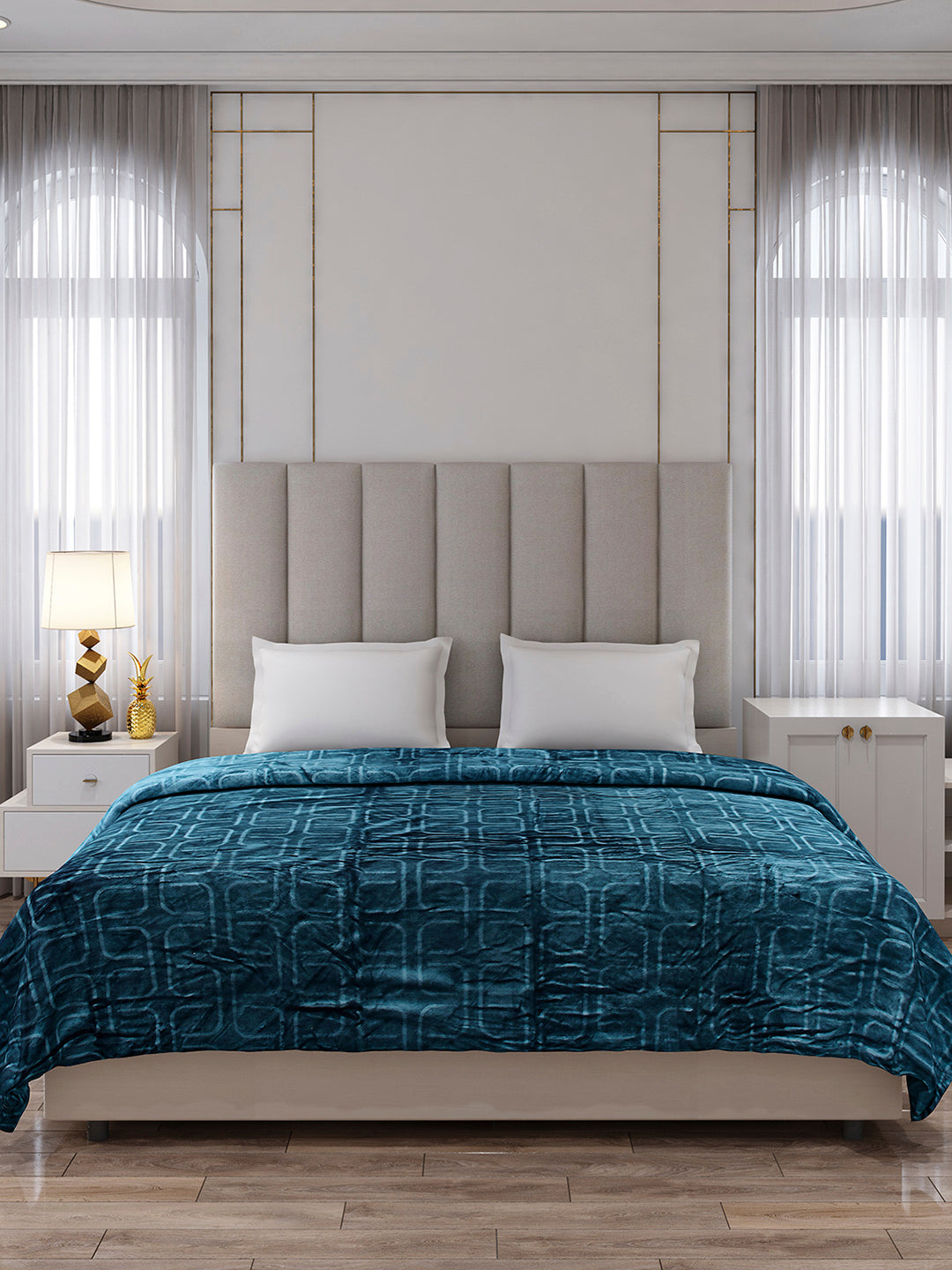 Printed Double Bed 210 GSM Blanket for AC Room - (Frosty)