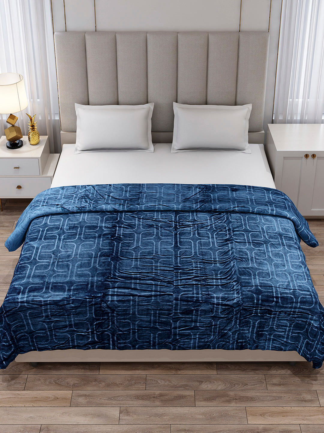 Printed Double Bed 210 GSM Blanket for AC Room - (Frosty)