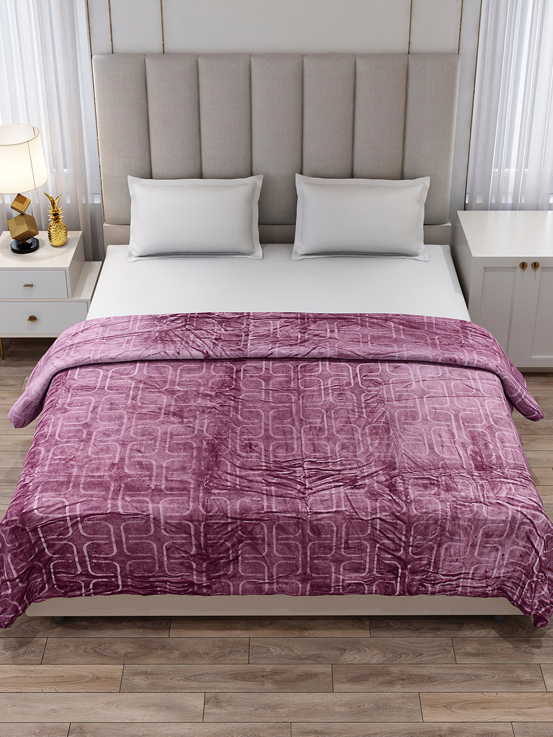Printed Double Bed 210 GSM Blanket for AC Room - (Frosty)