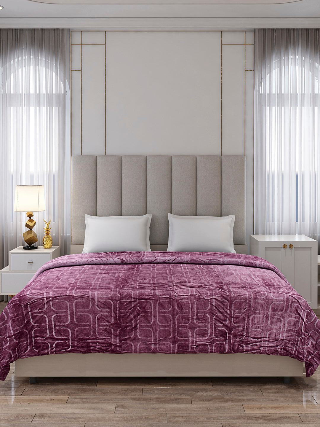 Printed Double Bed 210 GSM Blanket for AC Room - (Frosty)