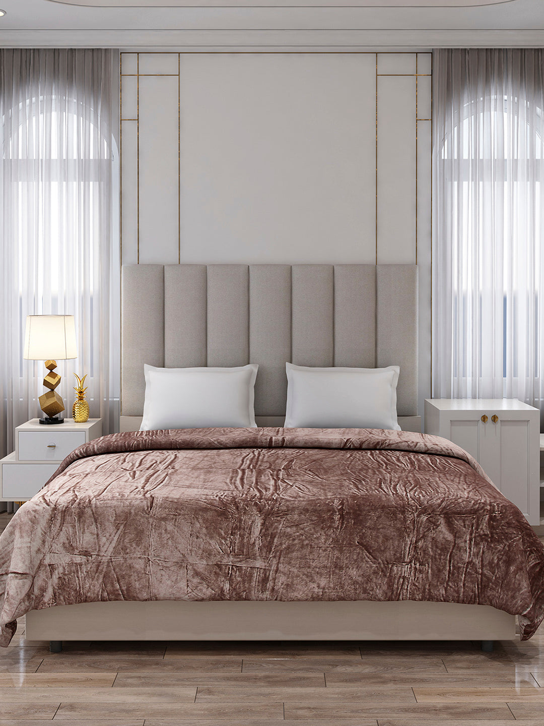 Solid Double Bed 300 GSM Blanket for AC Room - (Fusion)