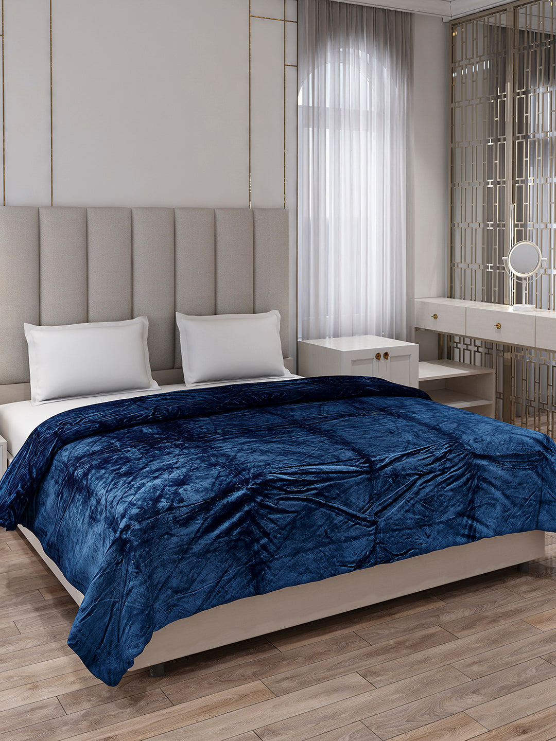 Solid Double Bed 300 GSM Blanket for AC Room - (Fusion)