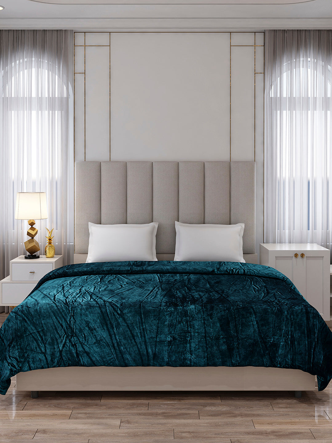 Solid Double Bed 300 GSM Blanket for AC Room - (Fusion)