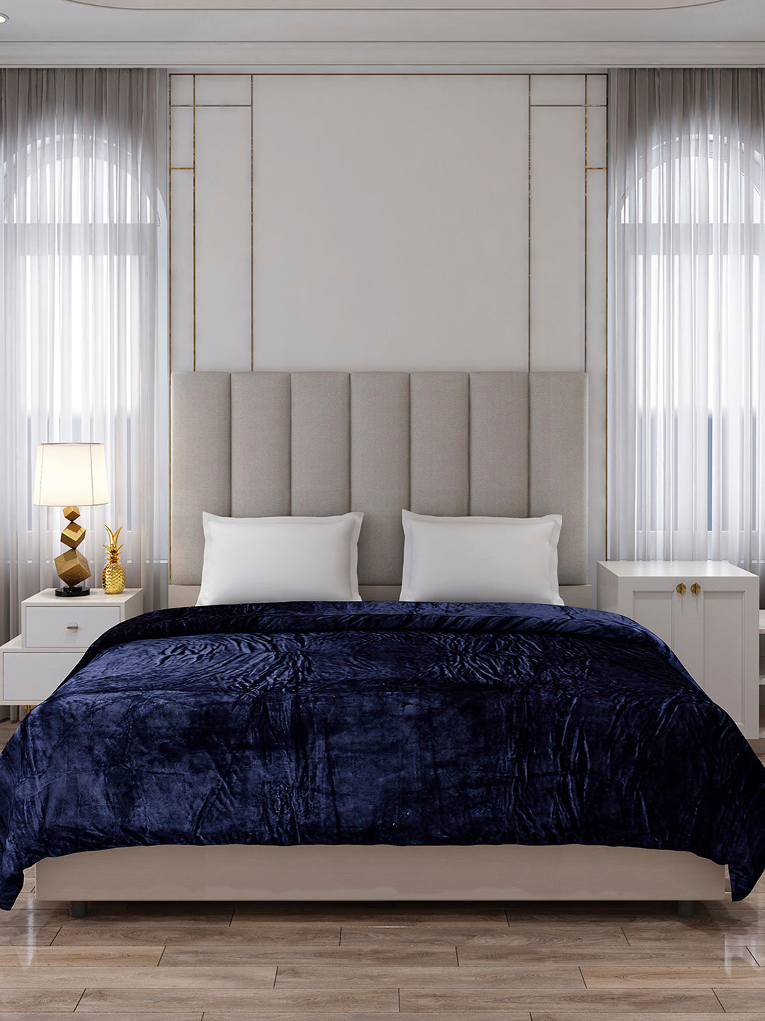 Solid Double Bed 300 GSM Blanket for AC Room - (Fusion)