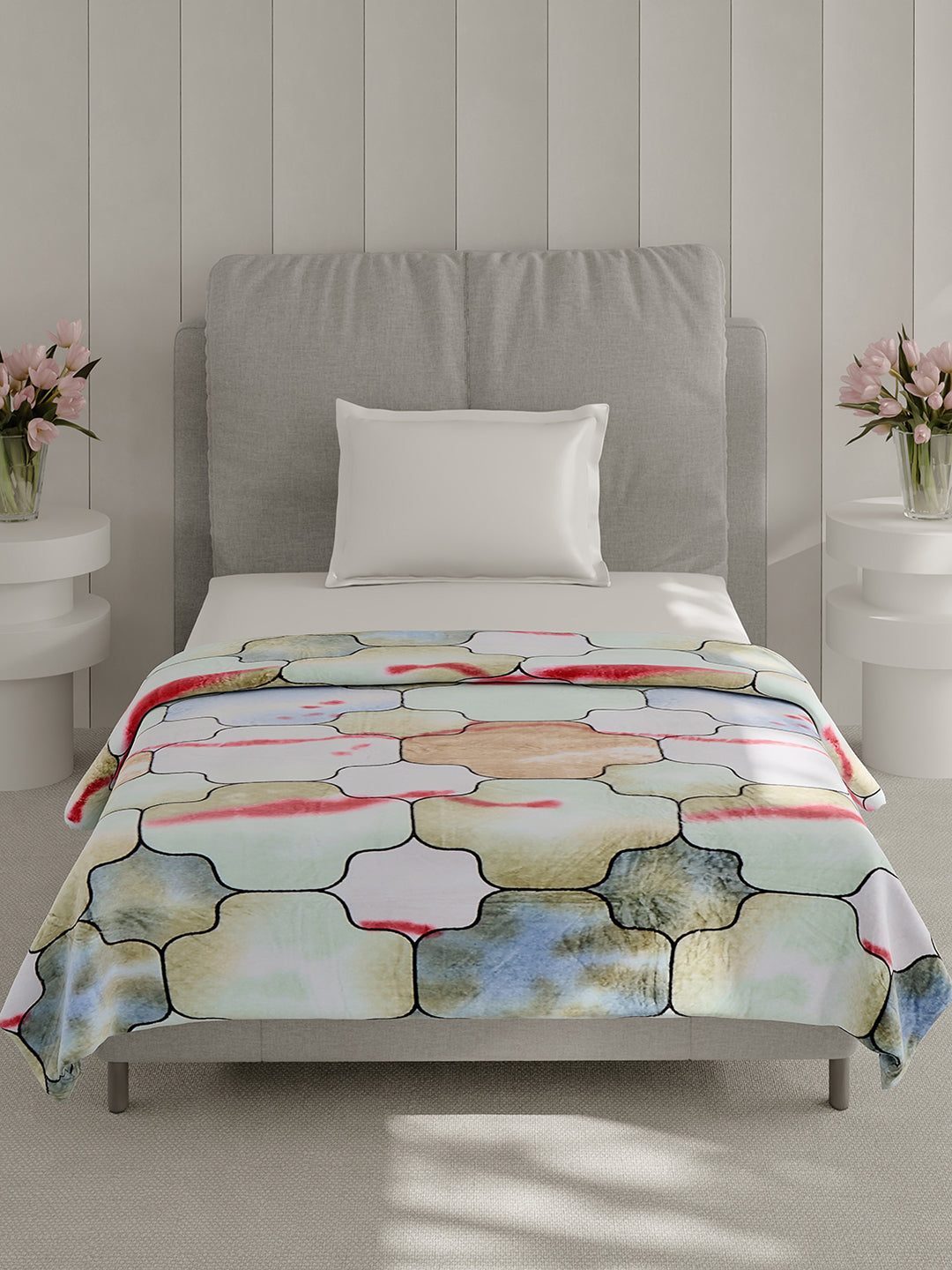 Printed Single Bed 240 GSM Blanket for AC Room - (Fuzzy)