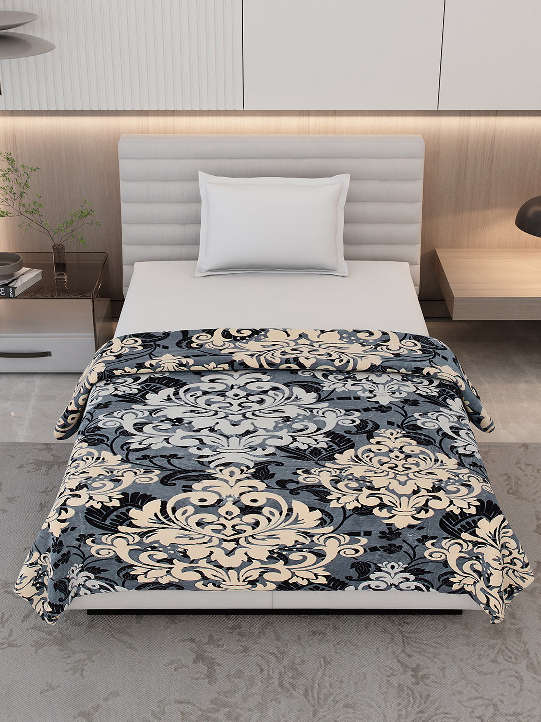Floral Print Single Bed 210 GSM Blanket for AC Room - (Grace)