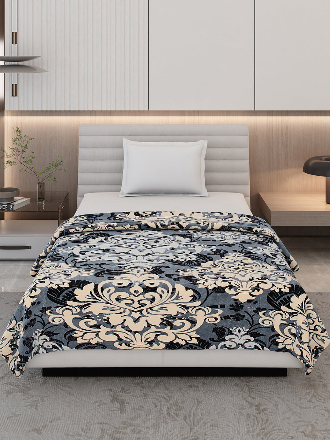 Floral Print Single Bed 210 GSM Blanket for AC Room - (Grace)