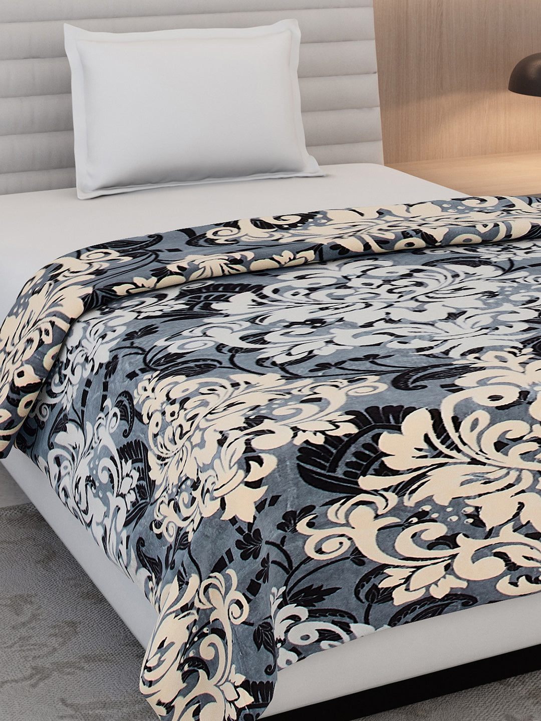 Floral Print Single Bed 210 GSM Blanket for AC Room - (Grace)