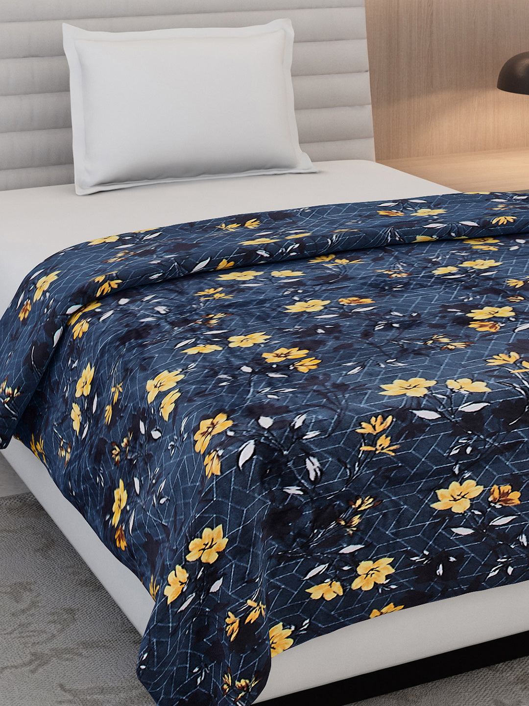 Floral Print Single Bed 210 GSM Blanket for AC Room - (Grace)