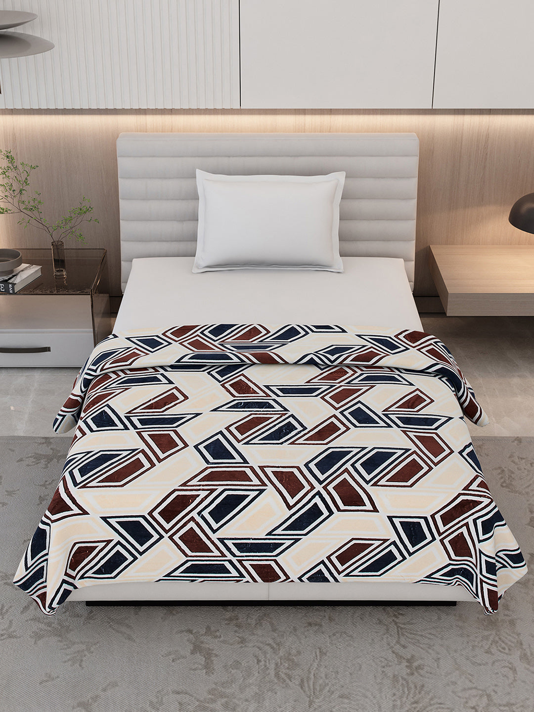 Floral Print Single Bed 210 GSM Blanket for AC Room - (Grace)