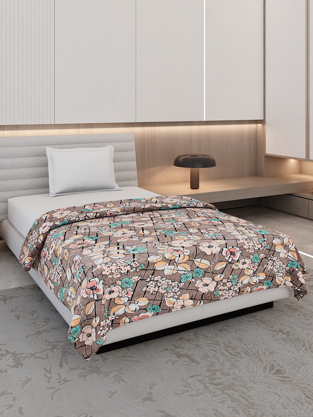 Floral Print Single Bed 210 GSM Blanket for AC Room - (Grace)