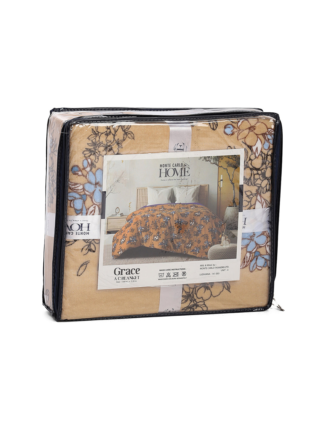 Floral Print Single Bed 210 GSM Blanket for AC Room - (Grace)