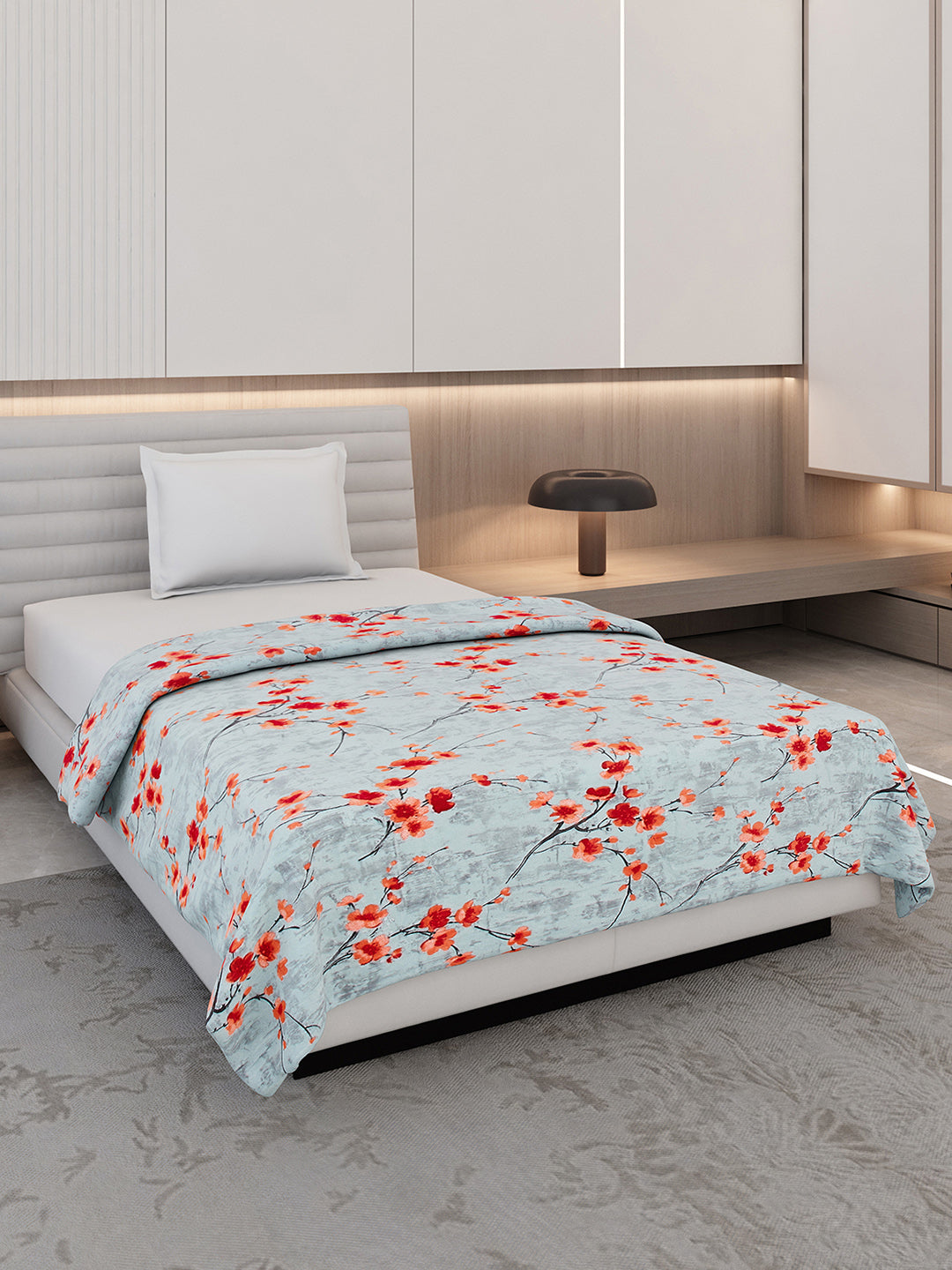 Floral Print Single Bed 210 GSM Blanket for AC Room - (Grace)