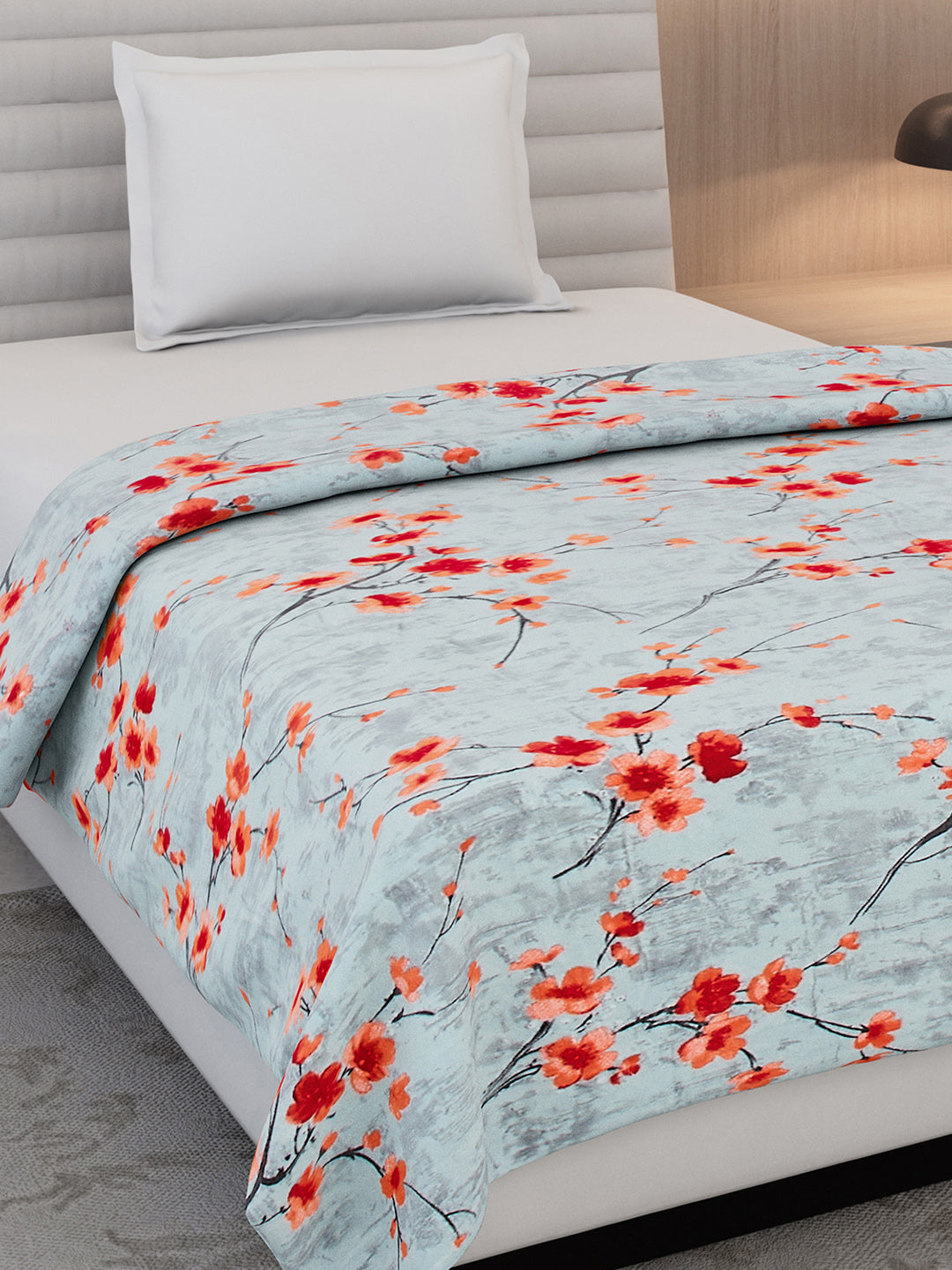 Floral Print Single Bed 210 GSM Blanket for AC Room - (Grace)