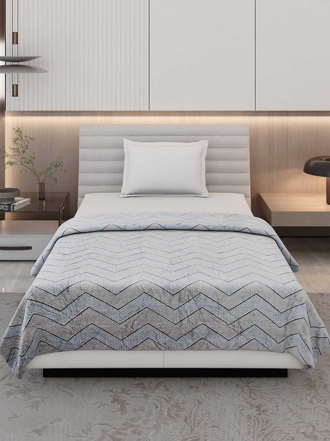 Printed Single Bed 300 GSM Blanket for AC Room - (Kaira)