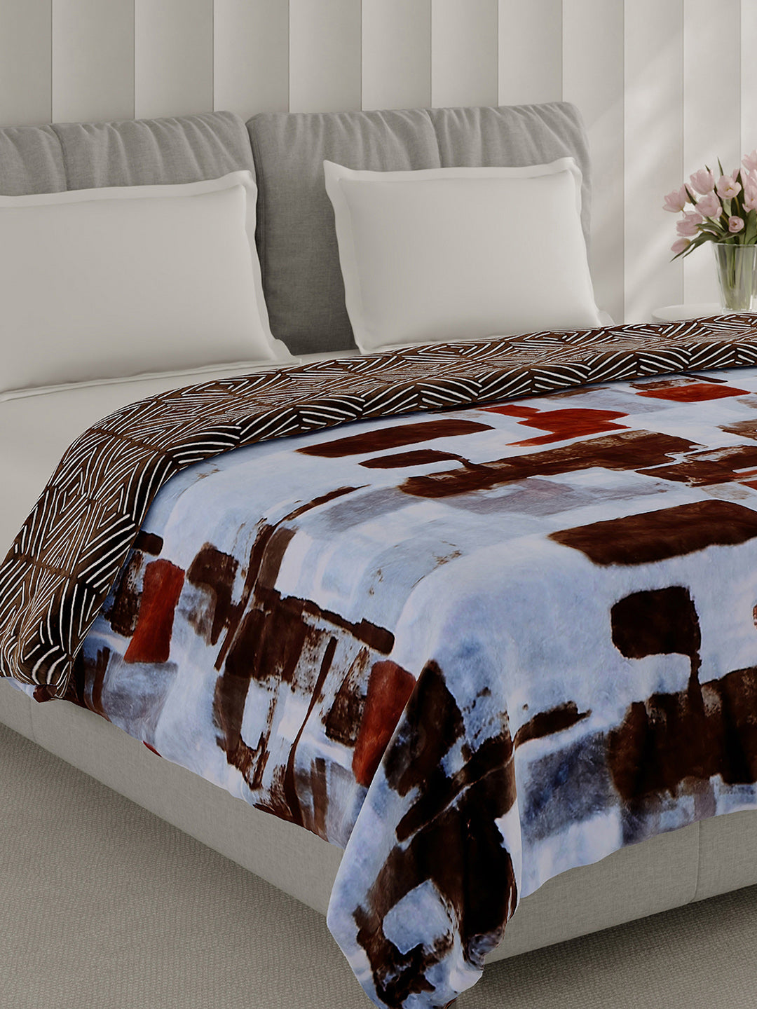 Printed Double Bed 350 GSM Blanket for AC Room - (Manhattan)