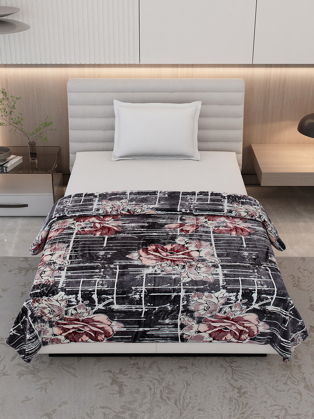 Printed Single Bed 350 GSM Blanket for AC Room - (Nicole)
