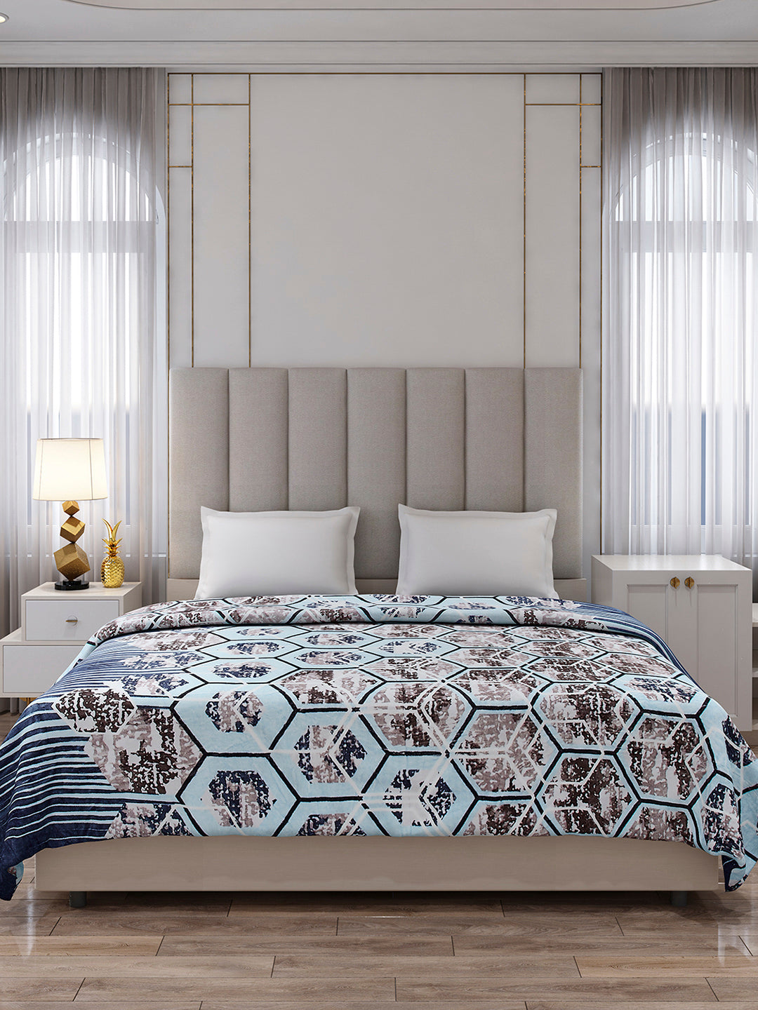 Printed Double Bed 233 GSM Blanket for AC Room - (Plushy)