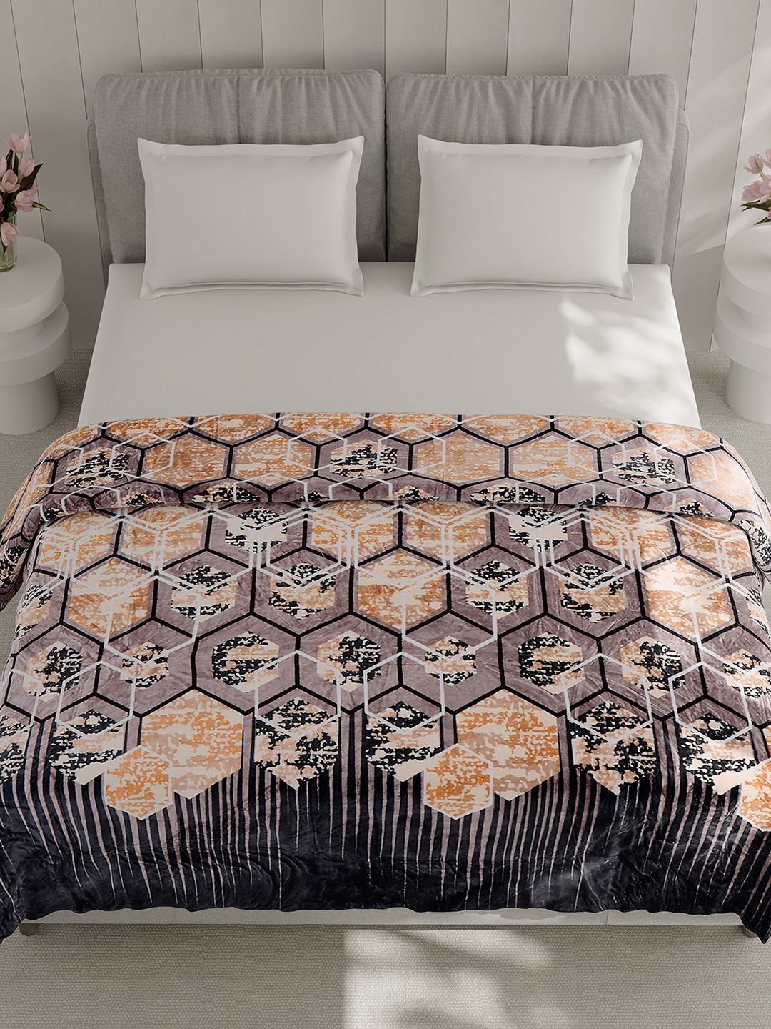 Printed Double Bed 240 GSM Blanket for AC Room - (Plushy)