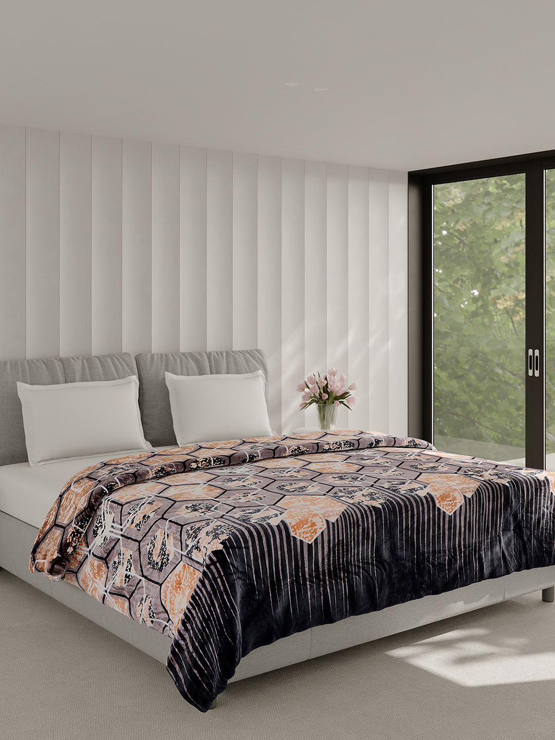 Printed Double Bed 240 GSM Blanket for AC Room - (Plushy)