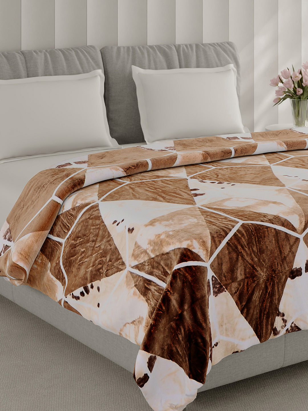 Printed Double Bed 240 GSM Blanket for AC Room - (Plushy)