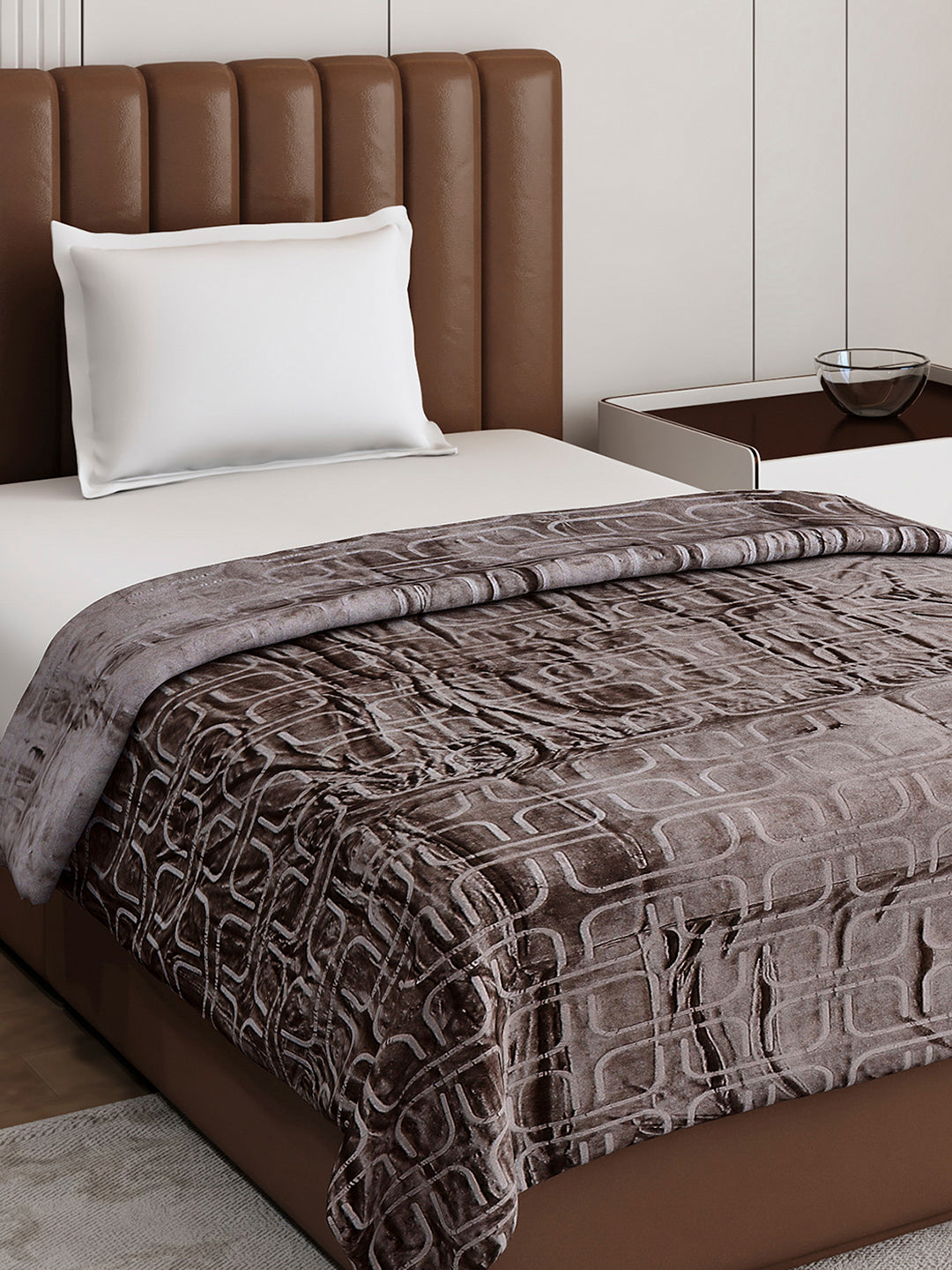 Printed Single Bed 210 GSM Blanket for AC Room - (Terra)