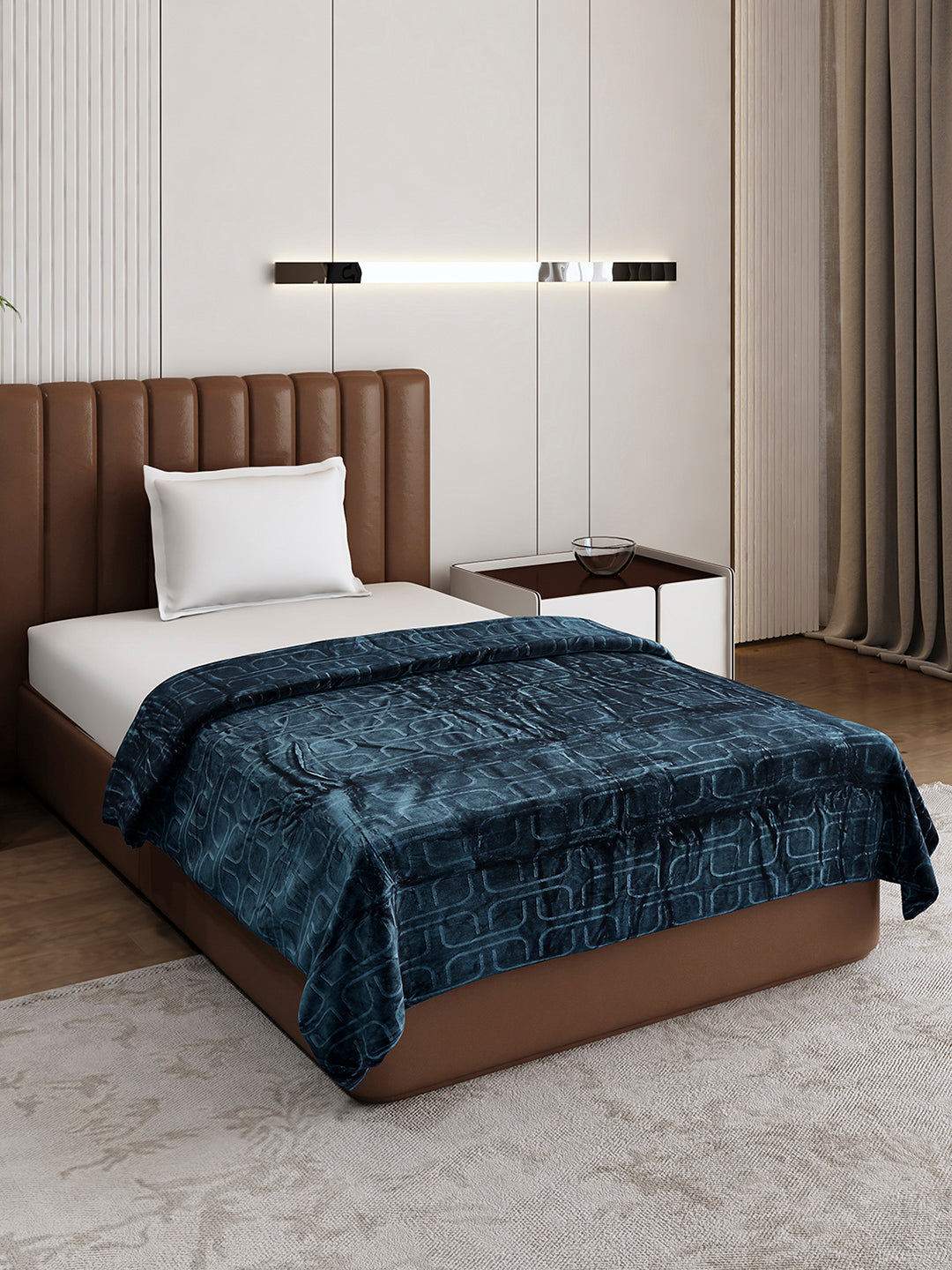 Printed Single Bed 210 GSM Blanket for AC Room - (Terra)